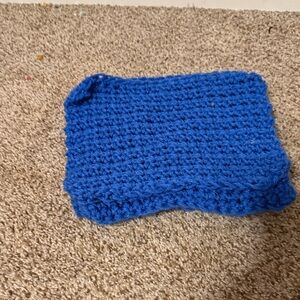 Handmade Blue Crochet Washcloth